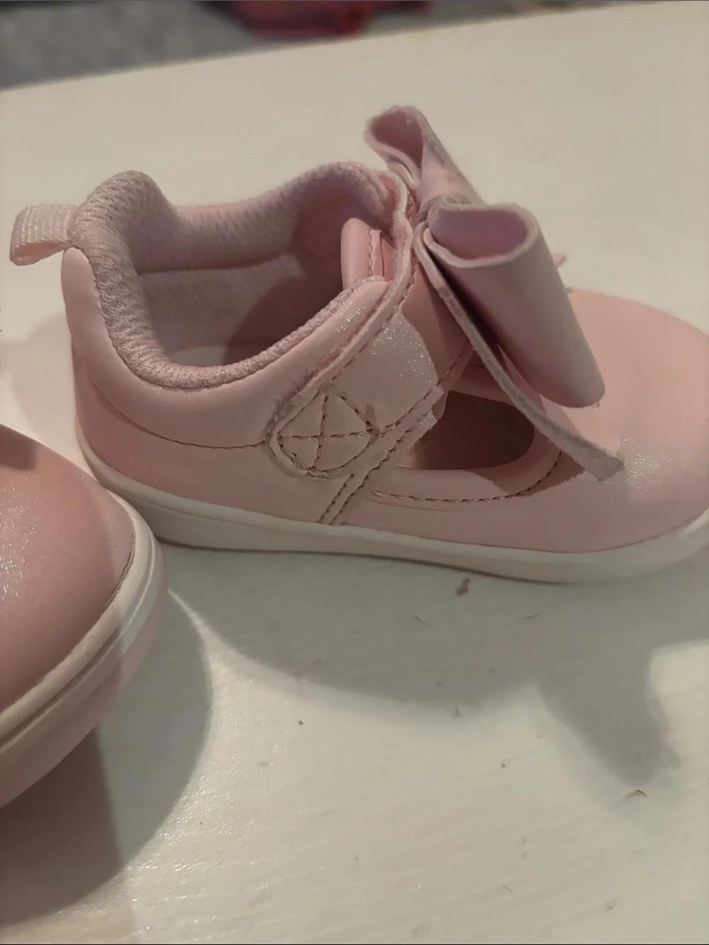 Stride Rite Kamila Mary Jane Pink Bow Slip-On Baby Shoes